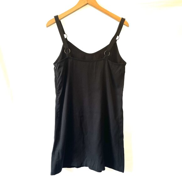 Lottie Moss Simple Black Mini Dress Minimalist Sleeveless Strappy M Sundress - Picture 2 of 9